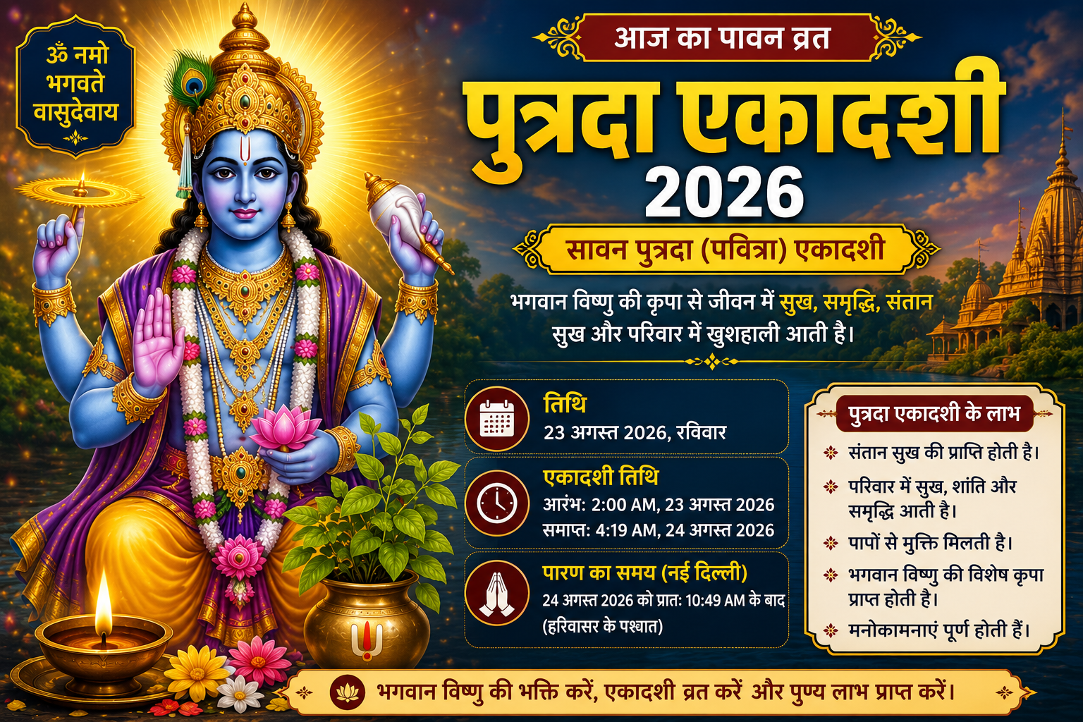 पुत्रदा एकादशी 2026: व्रत, पूजा विधि और धार्मिक महत्व