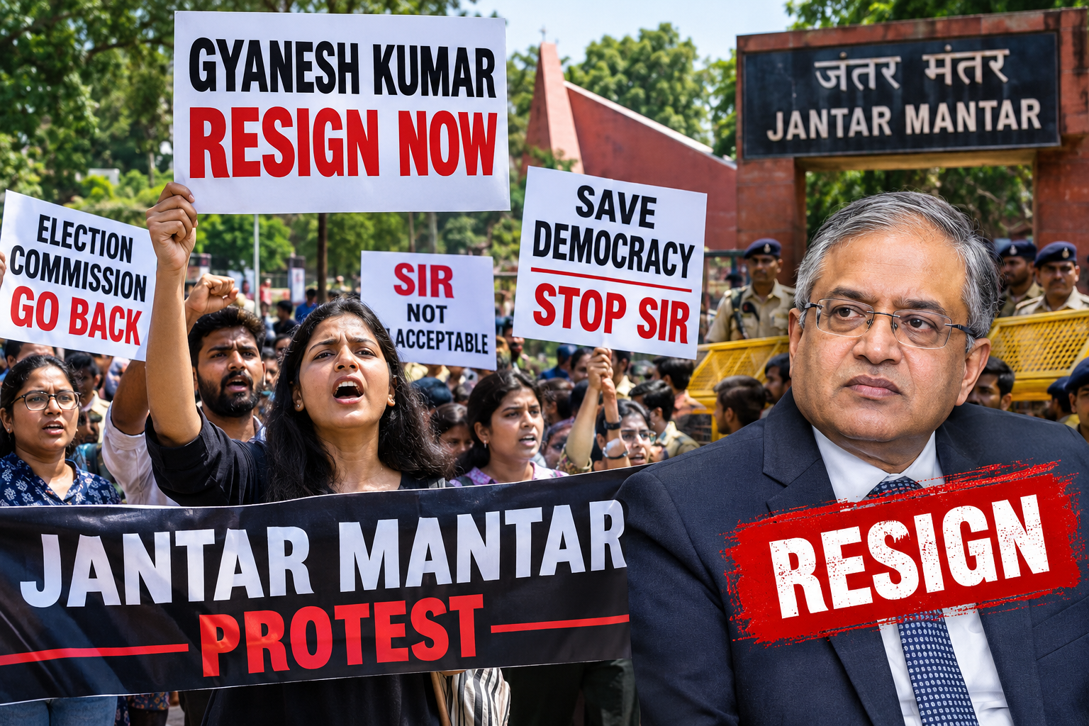 Gyanesh Kumar Resignation: Jantar Mantar Protest