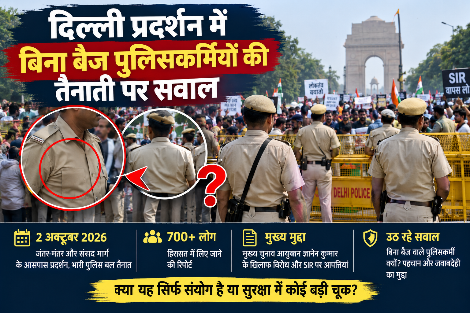 Delhi Protest: Questions Over Police Without Visible Badges