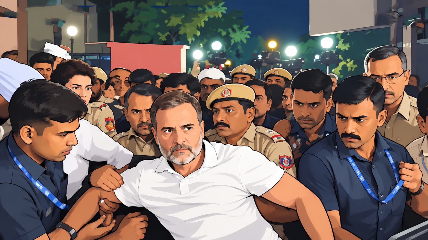 Rahul Gandhi Detained After Akashvani Bhawan Protest