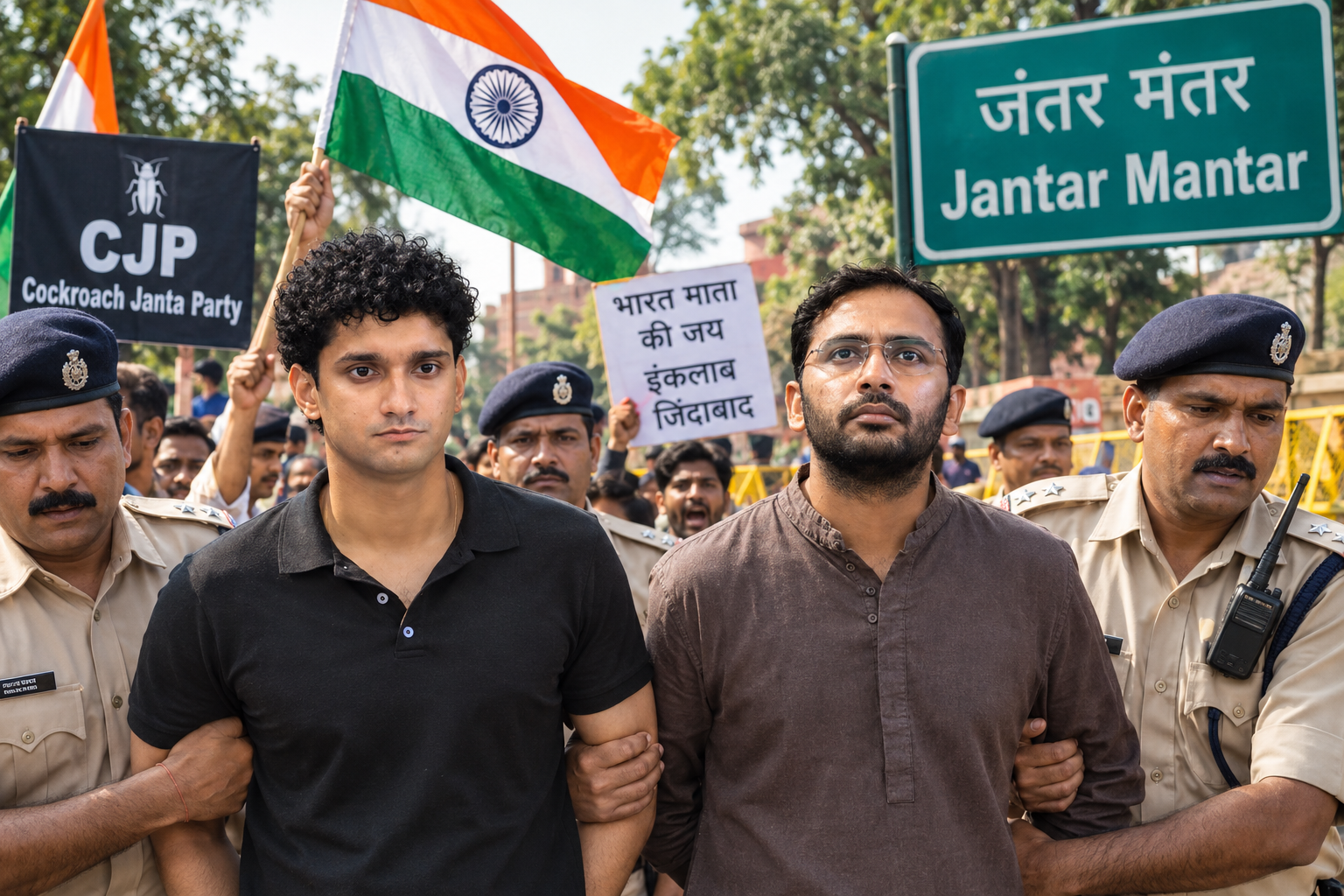 जंतर-मंतर पर तिरंगा लहराने पहुंचे CJP नेता हिरासत में