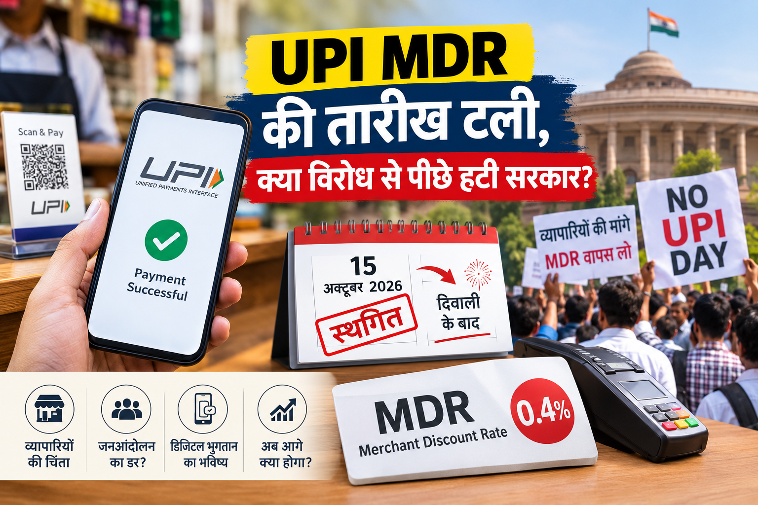 UPI MDR की तारीख टली, क्या विरोध से पीछे हटी सरकार?